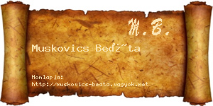 Muskovics Beáta névjegykártya